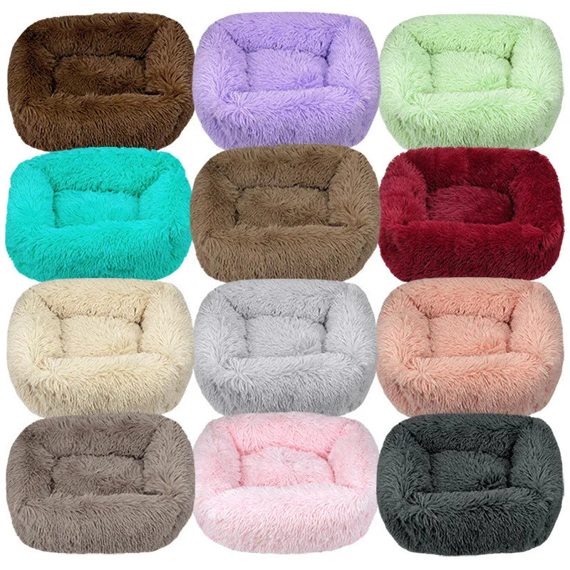 Plush Square Dog Bed – Anti-Anxiety