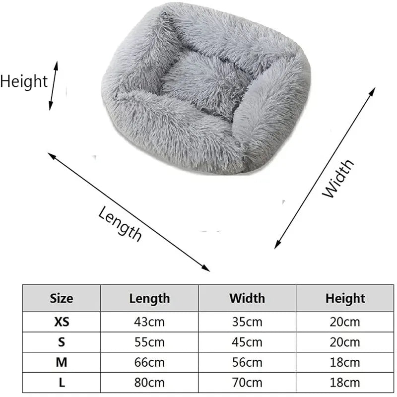 Plush Square Dog Bed – Anti-Anxiety