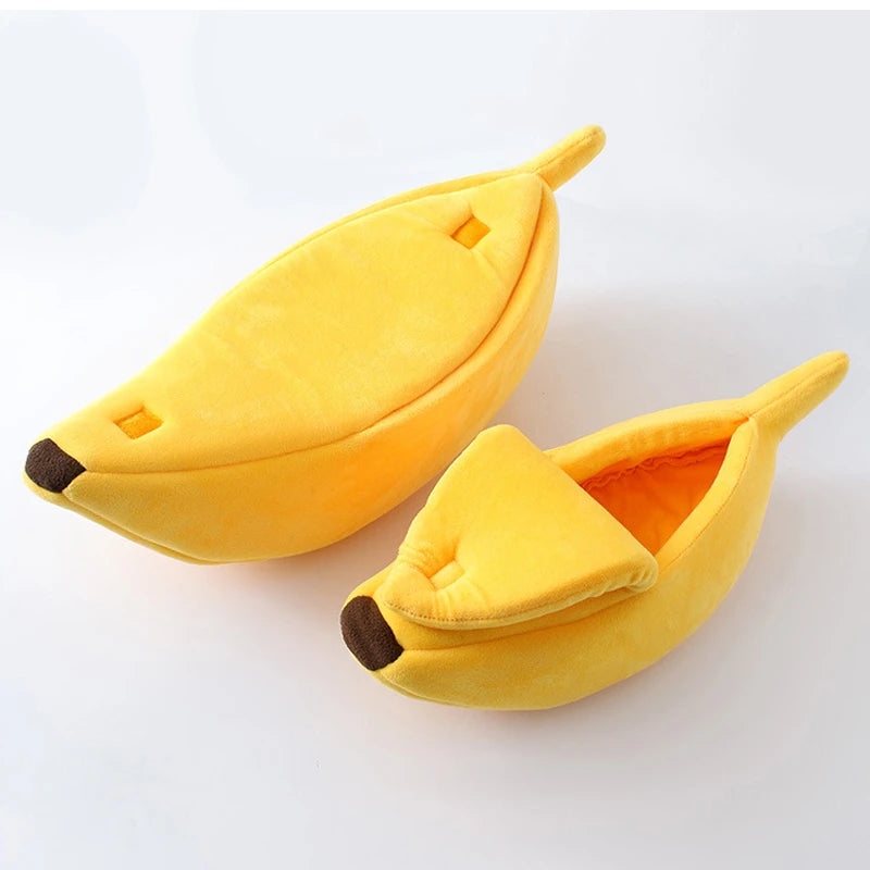 Banana-Shaped Novelty Cat Bed