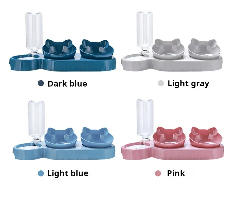 3-in-1 Tilted Bowl Set with Water Feeder
