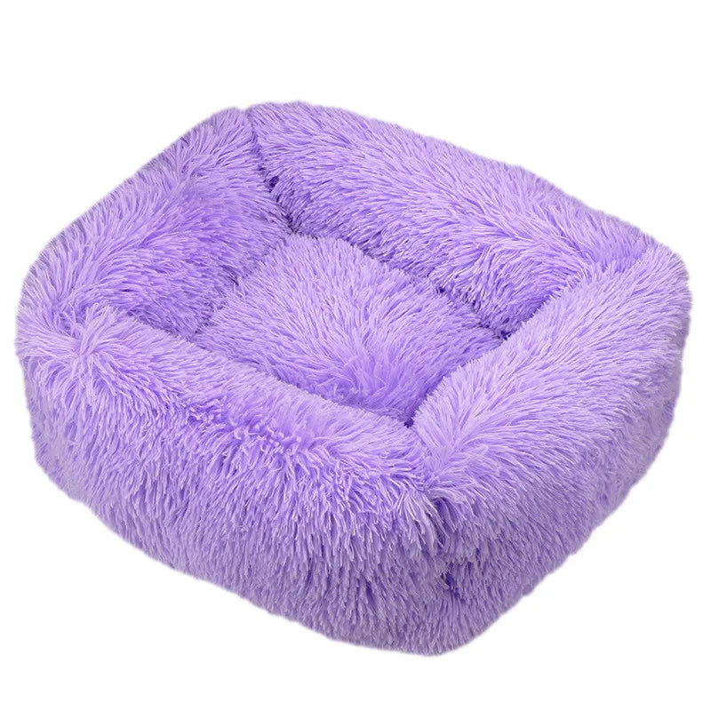 Plush Square Dog Bed – Anti-Anxiety