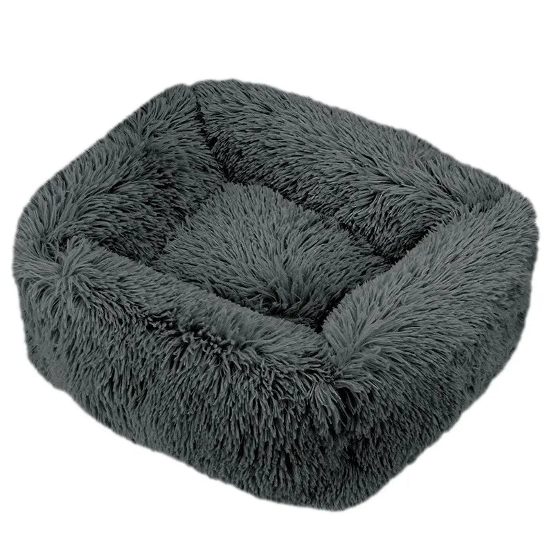 Plush Square Dog Bed – Anti-Anxiety