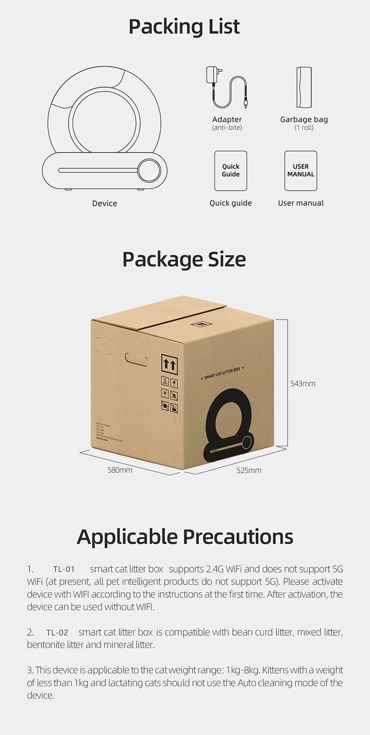 Smart Self-Cleaning Litter Box – App Control