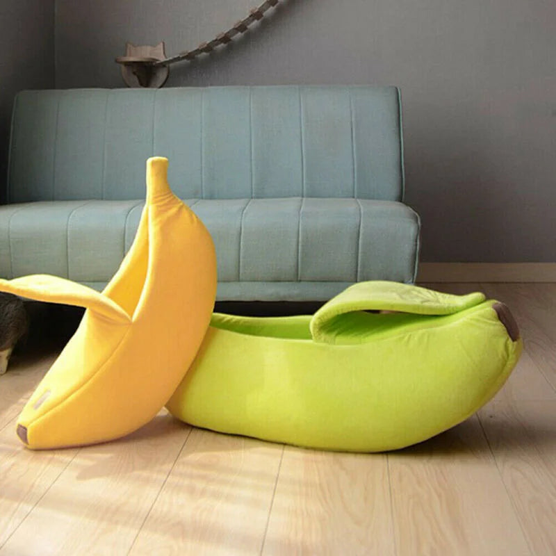 Banana-Shaped Novelty Cat Bed