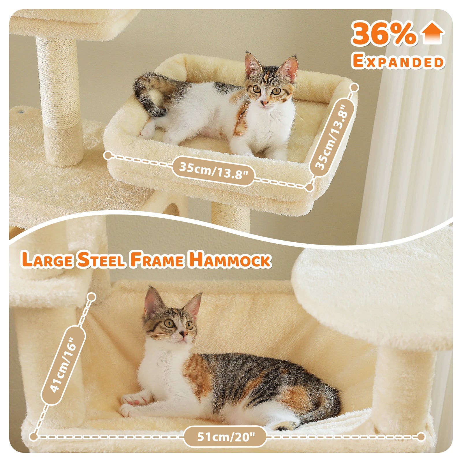 Premium Multi-Level Cat Tower with Hammock