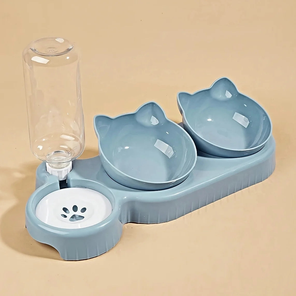 3-in-1 Tilted Bowl Set with Water Feeder