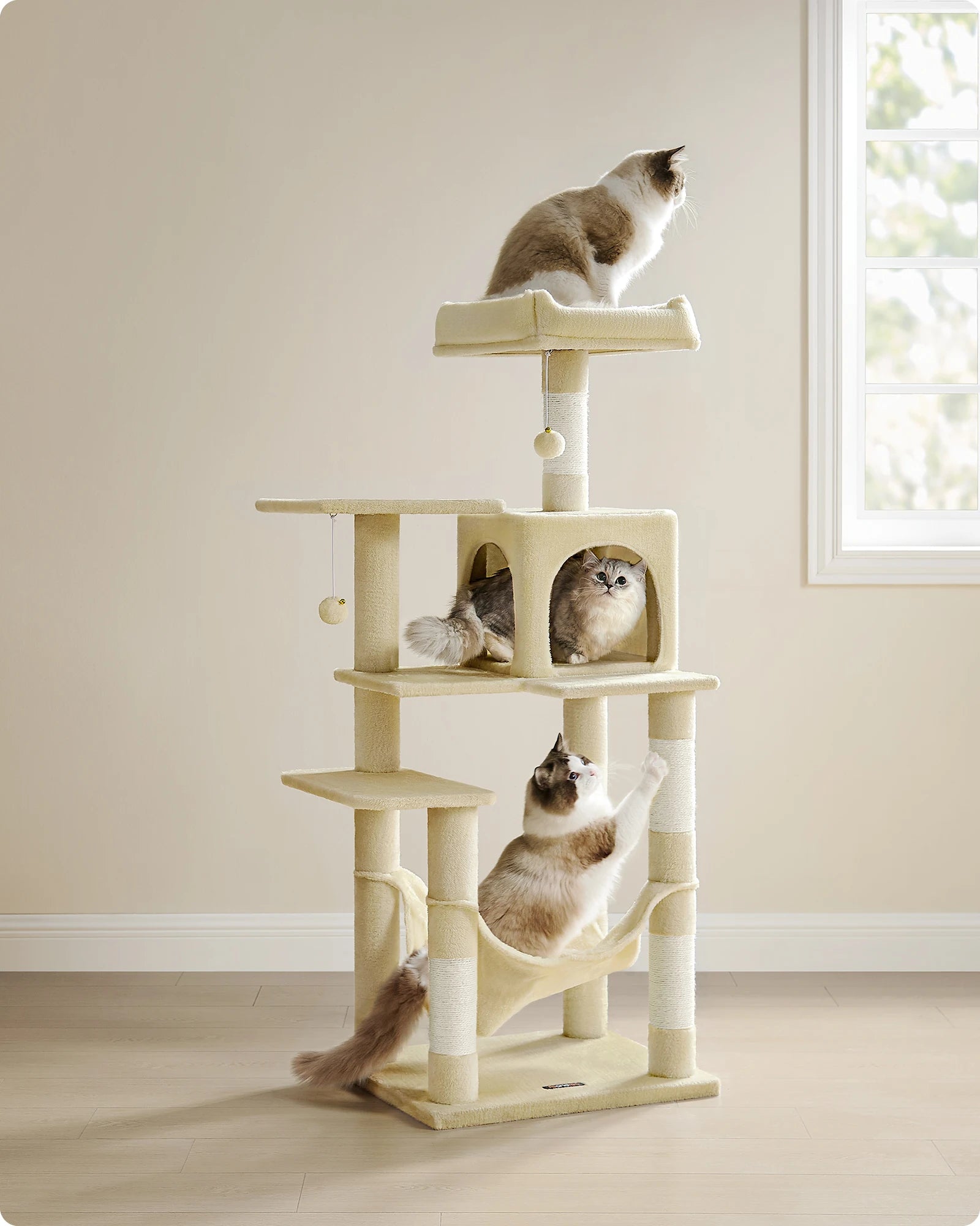 Feandrea Cat Tower 143 cm – 4 Scratching Posts