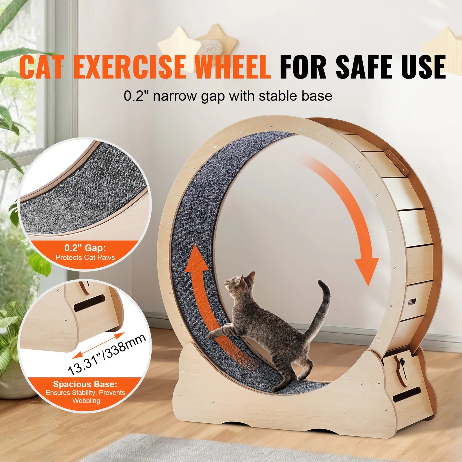 Wooden Cat Exercise Wheel – Indoor Fitness