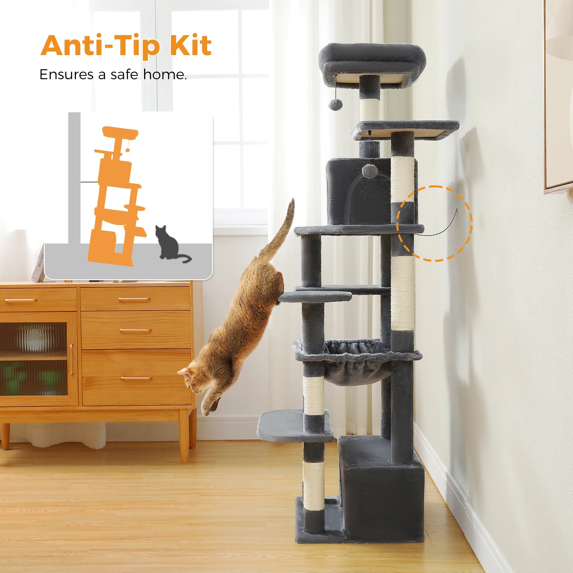 Premium Multi-Level Cat Tower with Hammock