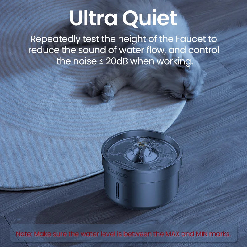 ROJECO Smart Pet Water Fountain – Stainless