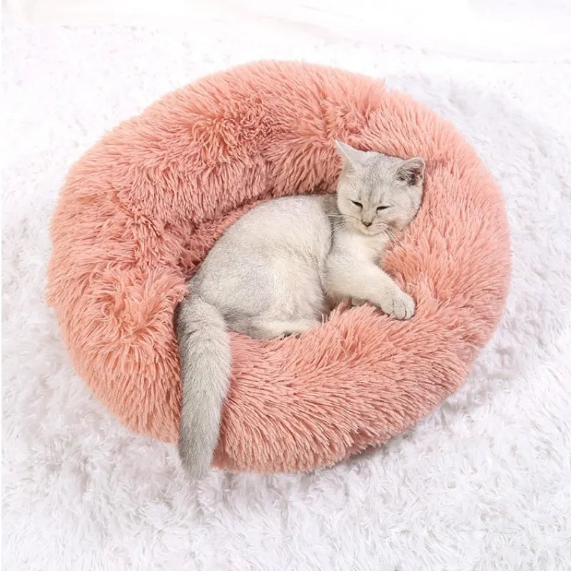 Calming Donut Pet Bed – Fluffy Cuddler