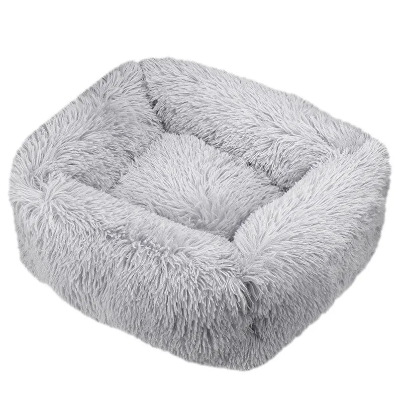 Plush Square Dog Bed – Anti-Anxiety