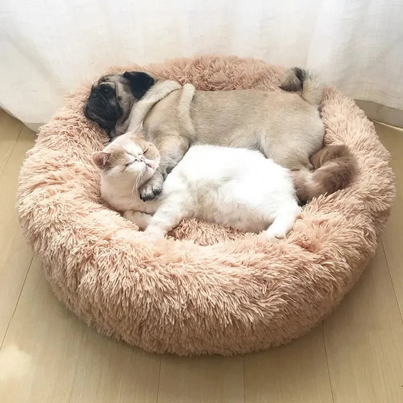Calming Donut Pet Bed – Fluffy Cuddler