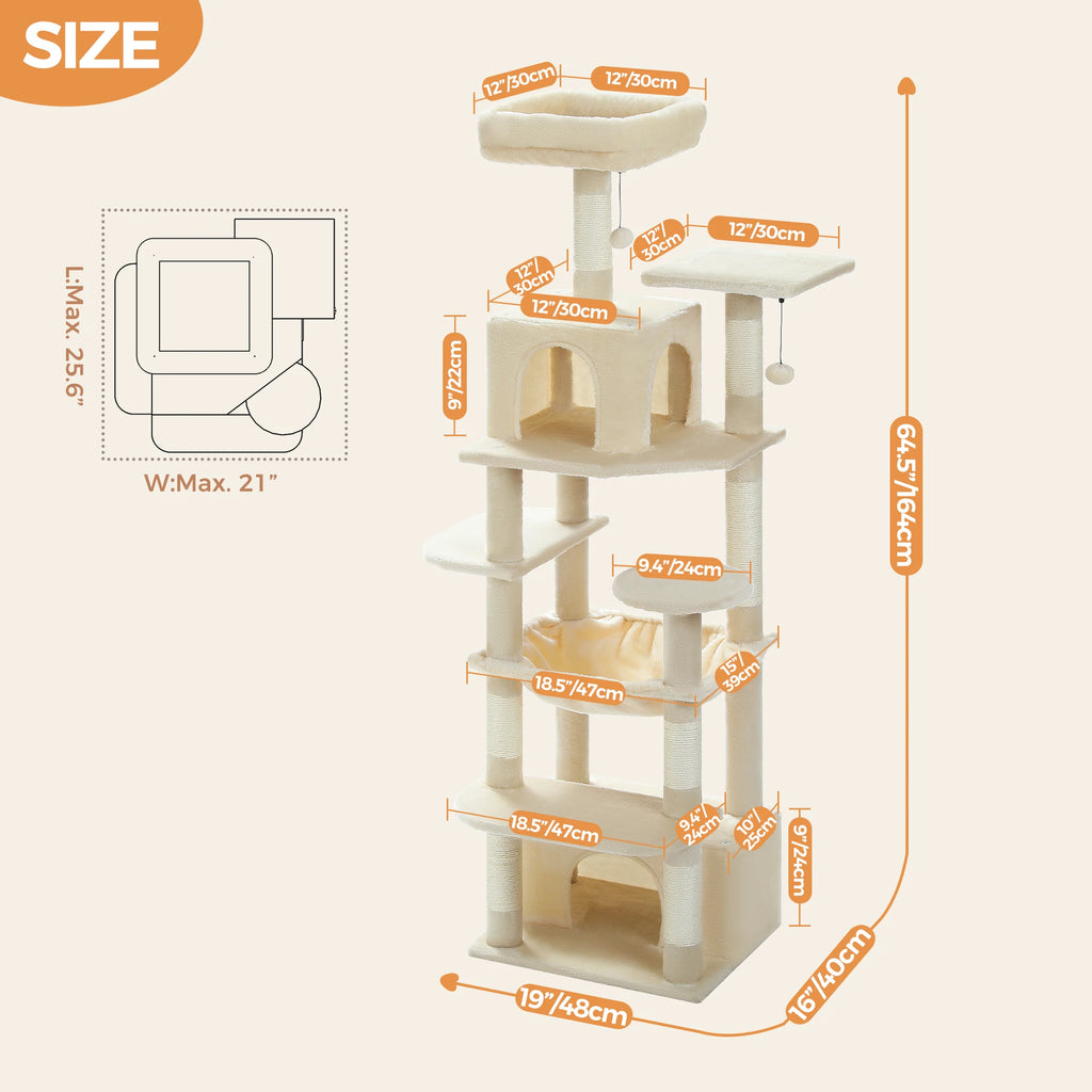 Premium Multi-Level Cat Tower with Hammock