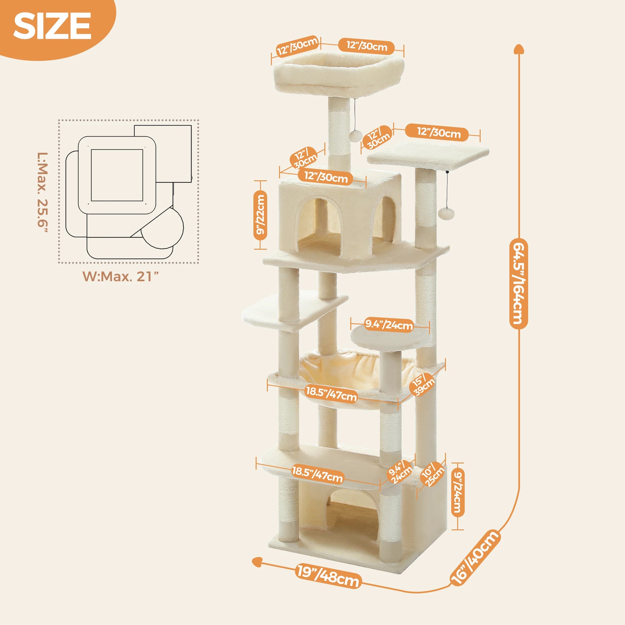 Premium Multi-Level Cat Tower with Hammock