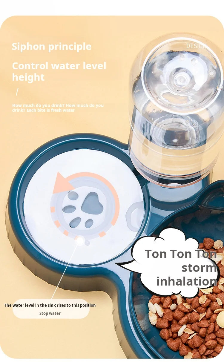 3-in-1 Tilted Bowl Set with Water Feeder