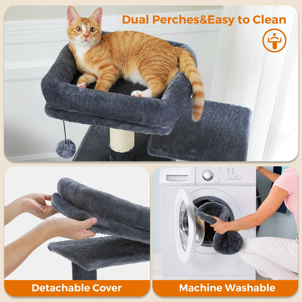 Premium Multi-Level Cat Tower with Hammock