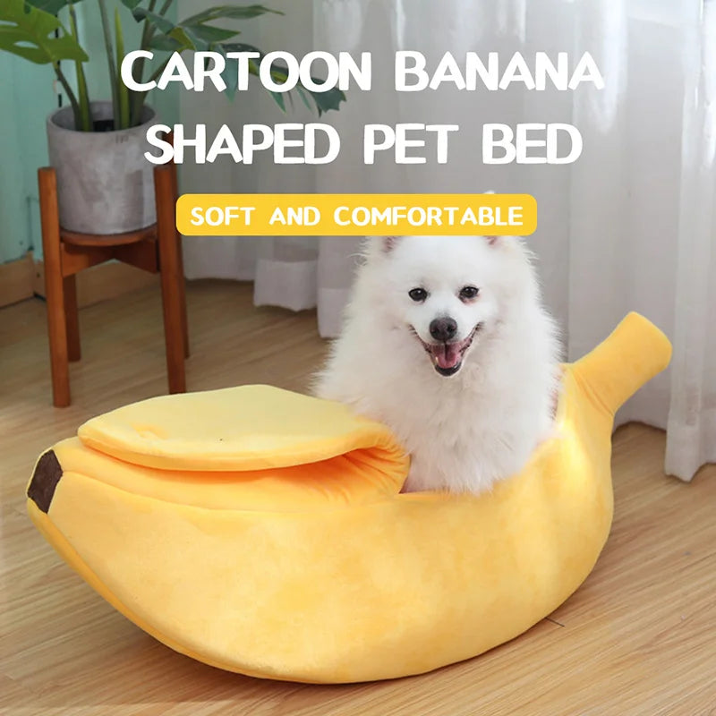 Banana-Shaped Novelty Cat Bed