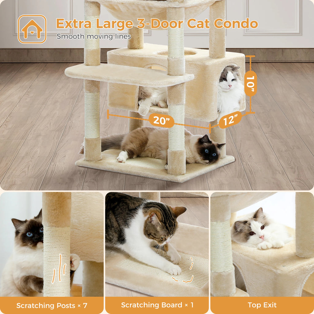 Premium Multi-Level Cat Tower with Hammock