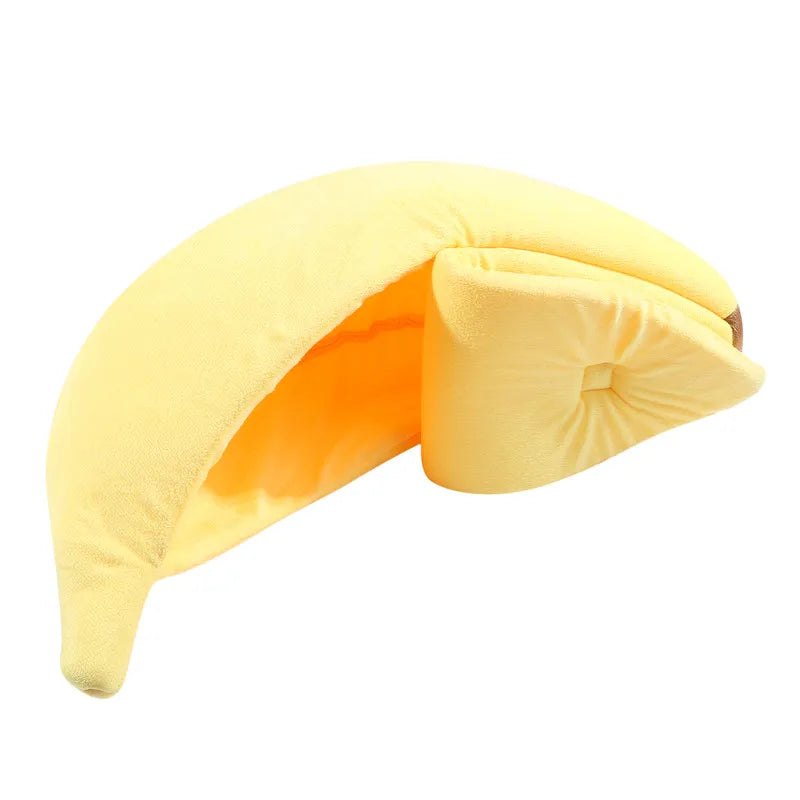 Banana-Shaped Novelty Cat Bed