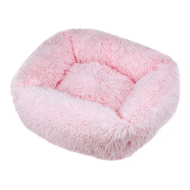 Plush Square Dog Bed – Anti-Anxiety