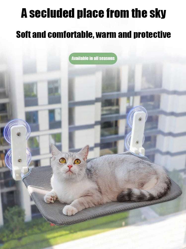 Foldable Window Cat Hammock – Suction Cups