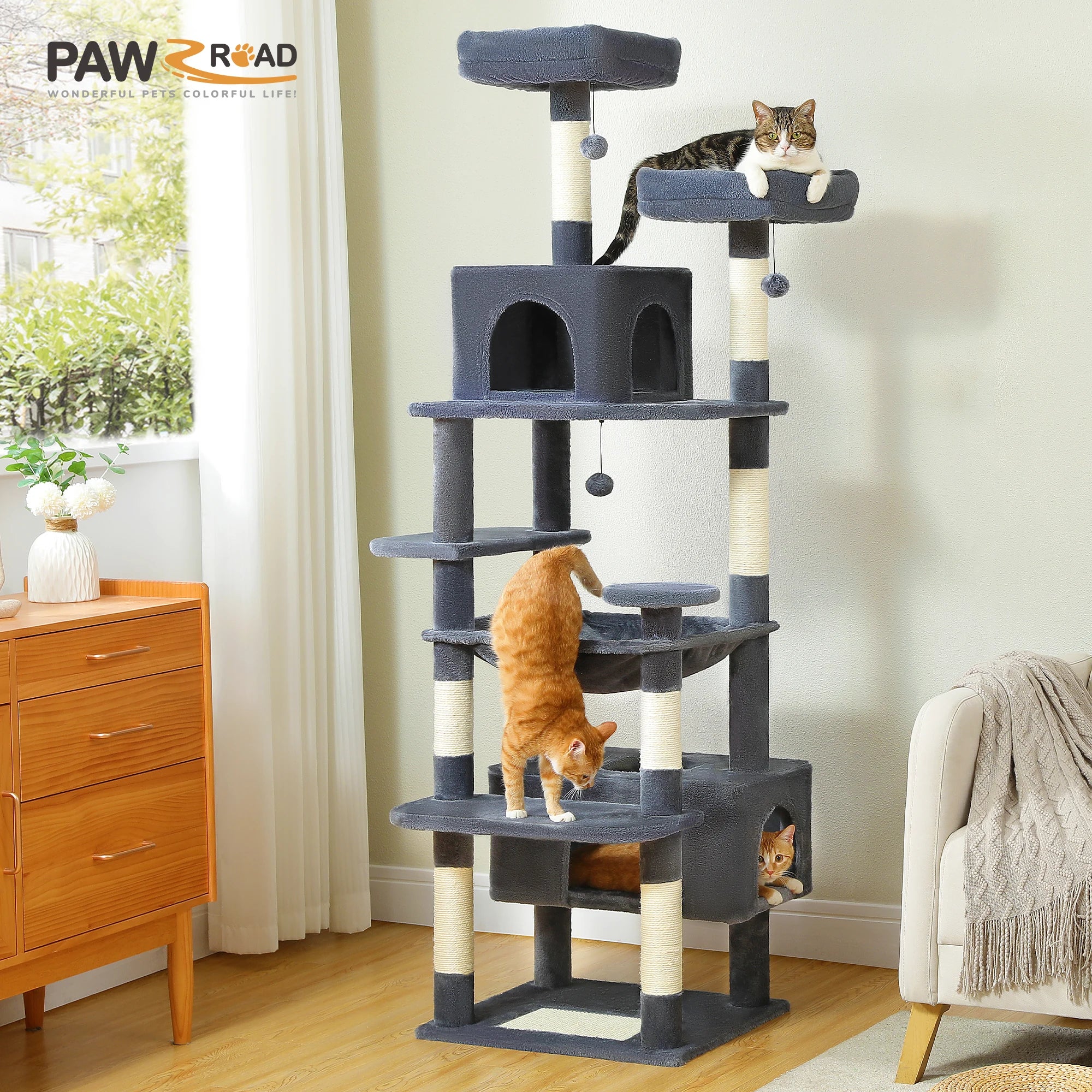 Premium Multi-Level Cat Tower with Hammock