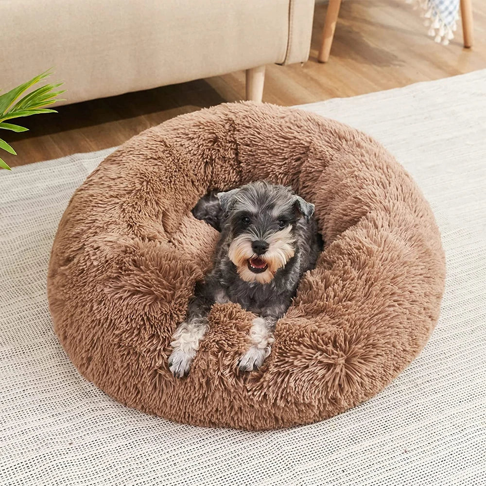 Calming Donut Pet Bed – Fluffy Cuddler