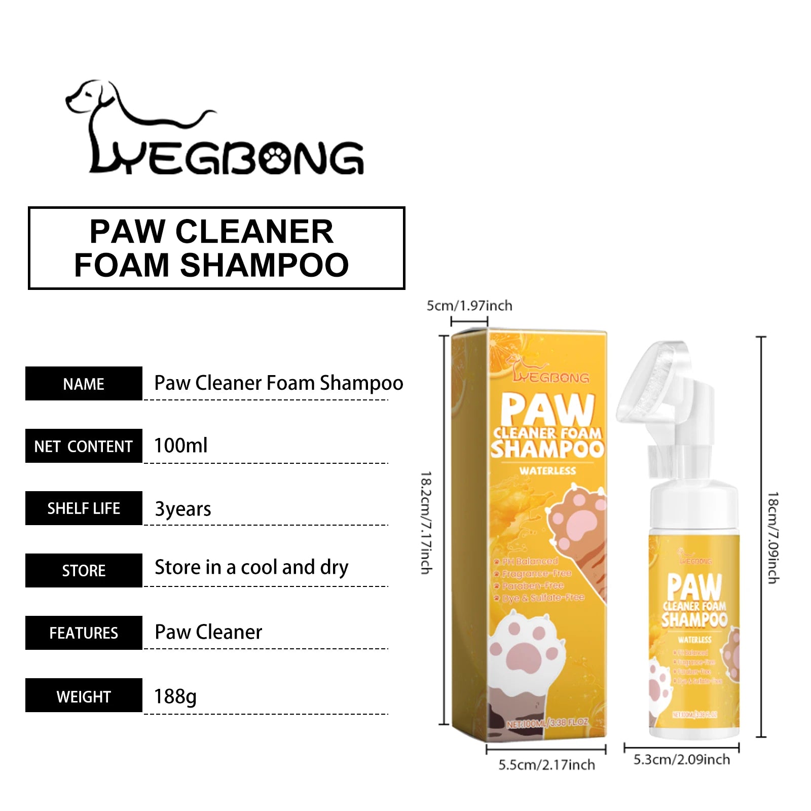 Pet Paw Foam Cleaner – No-Rinse