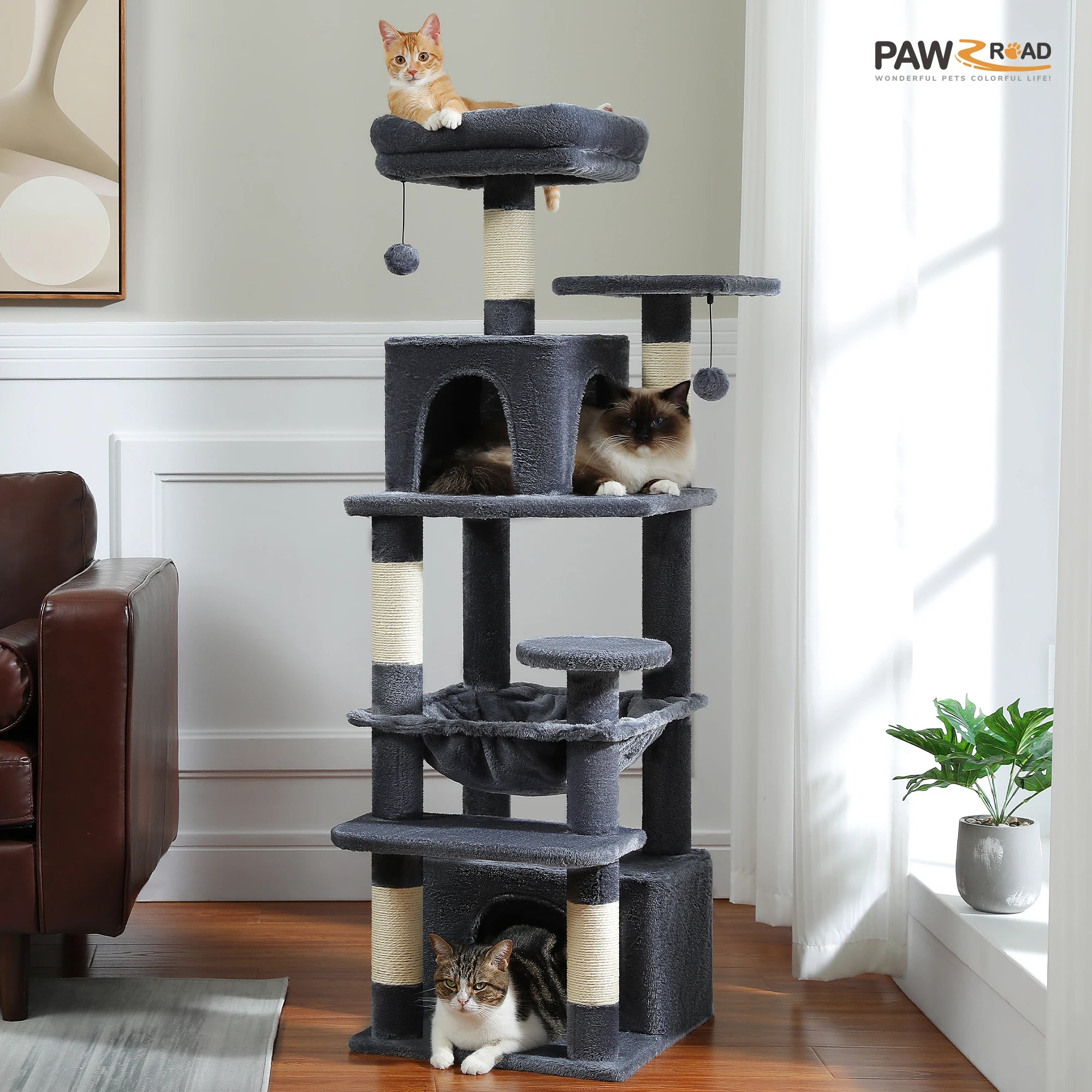 Premium Multi-Level Cat Tower with Hammock
