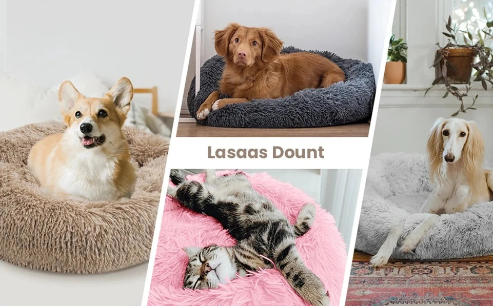 Calming Donut Pet Bed – Fluffy Cuddler