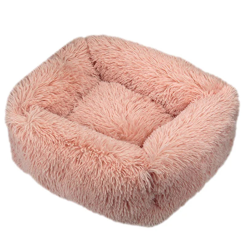 Plush Square Dog Bed – Anti-Anxiety