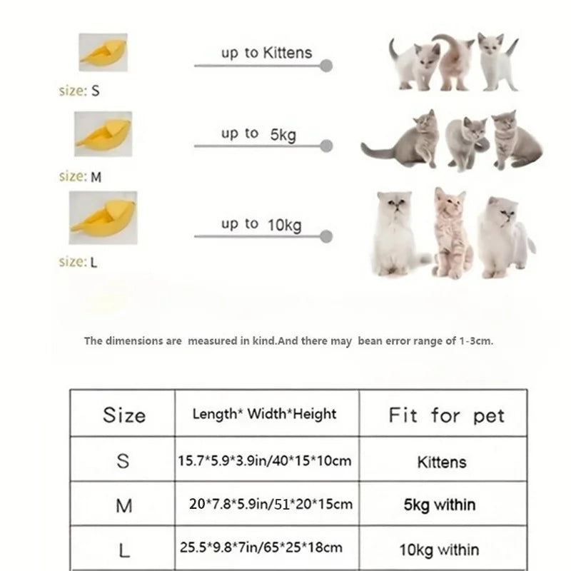 Banana-Shaped Novelty Cat Bed