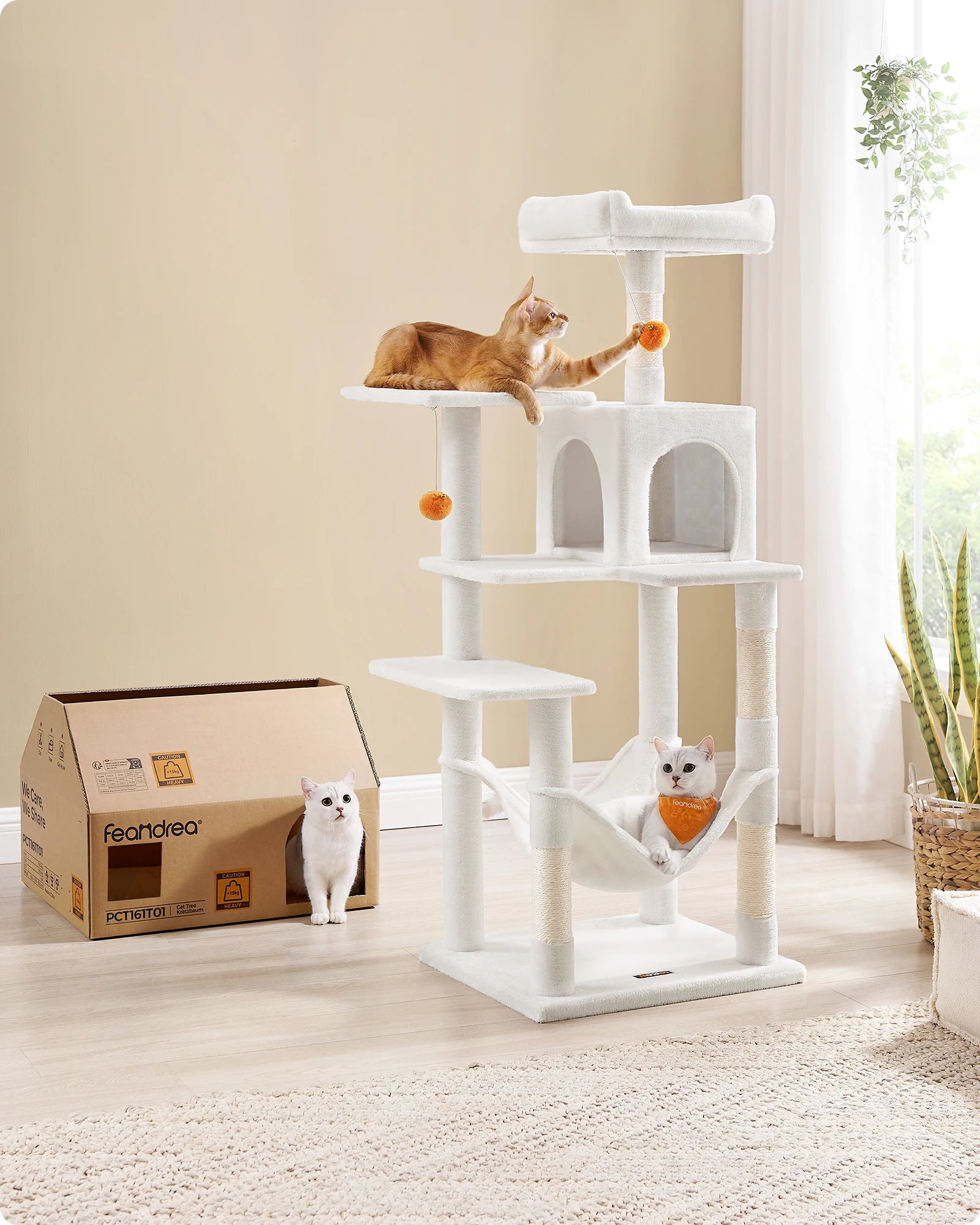 Feandrea Cat Tower 143 cm – 4 Scratching Posts