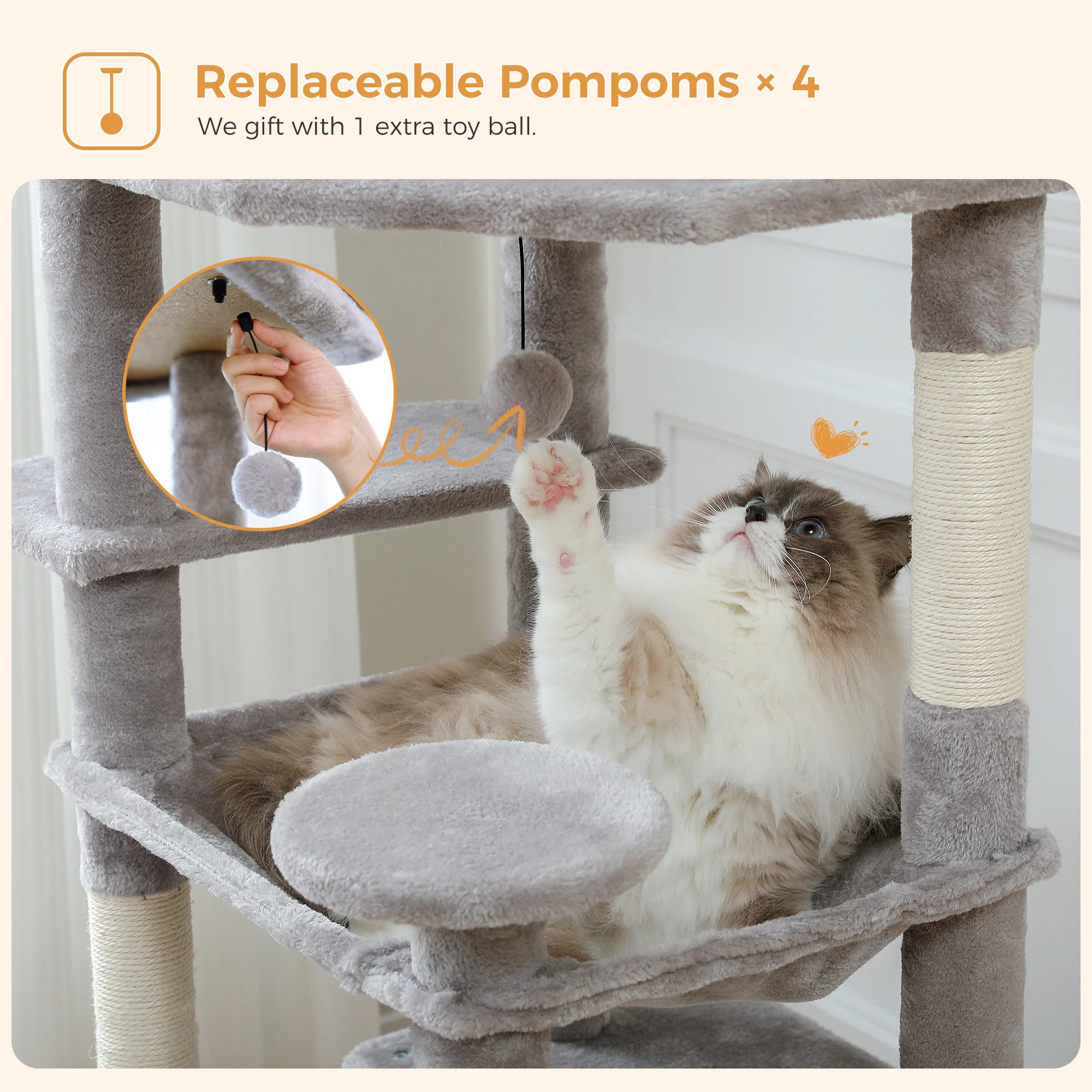 Premium Multi-Level Cat Tower with Hammock