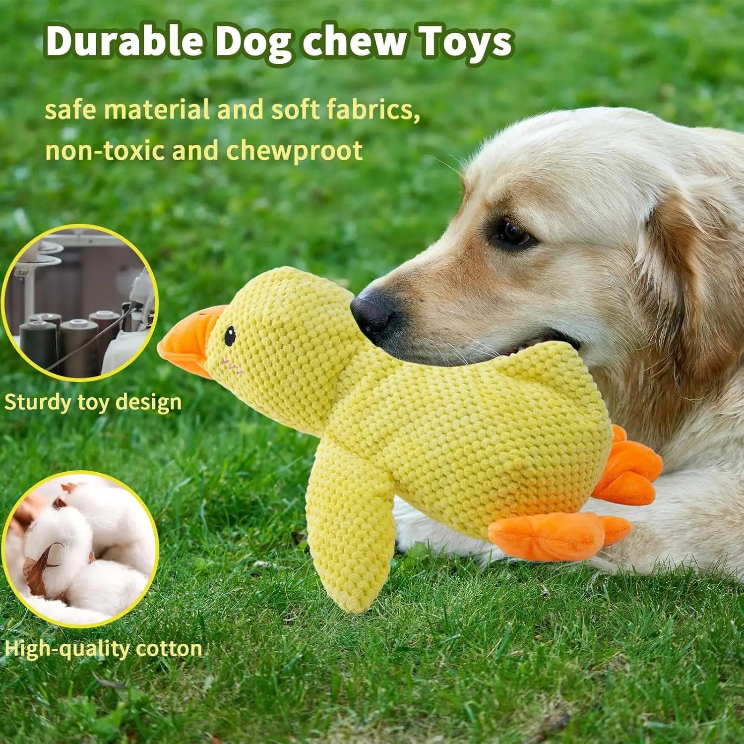 Squeaky Duck Plush Dog Toy