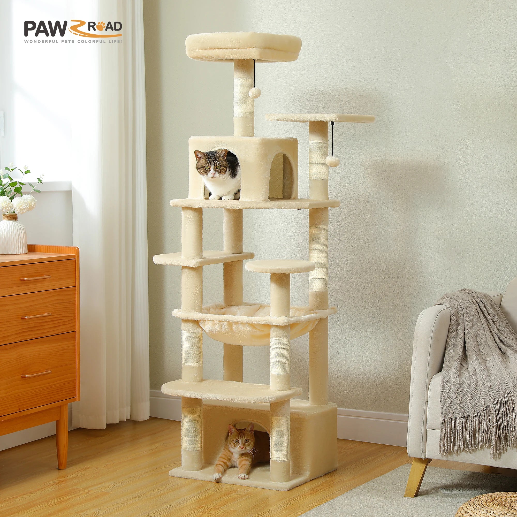 Premium Multi-Level Cat Tower with Hammock