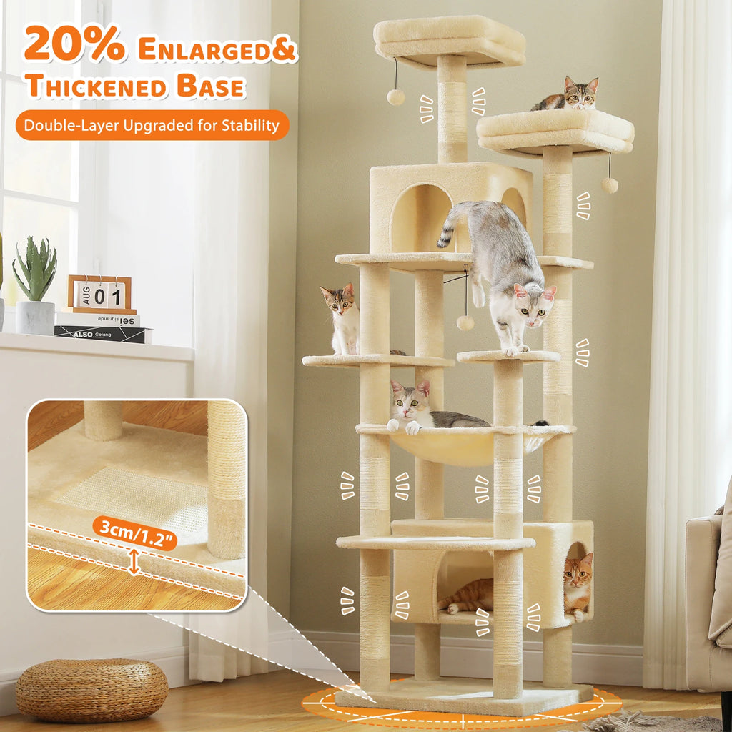 Premium Multi-Level Cat Tower with Hammock