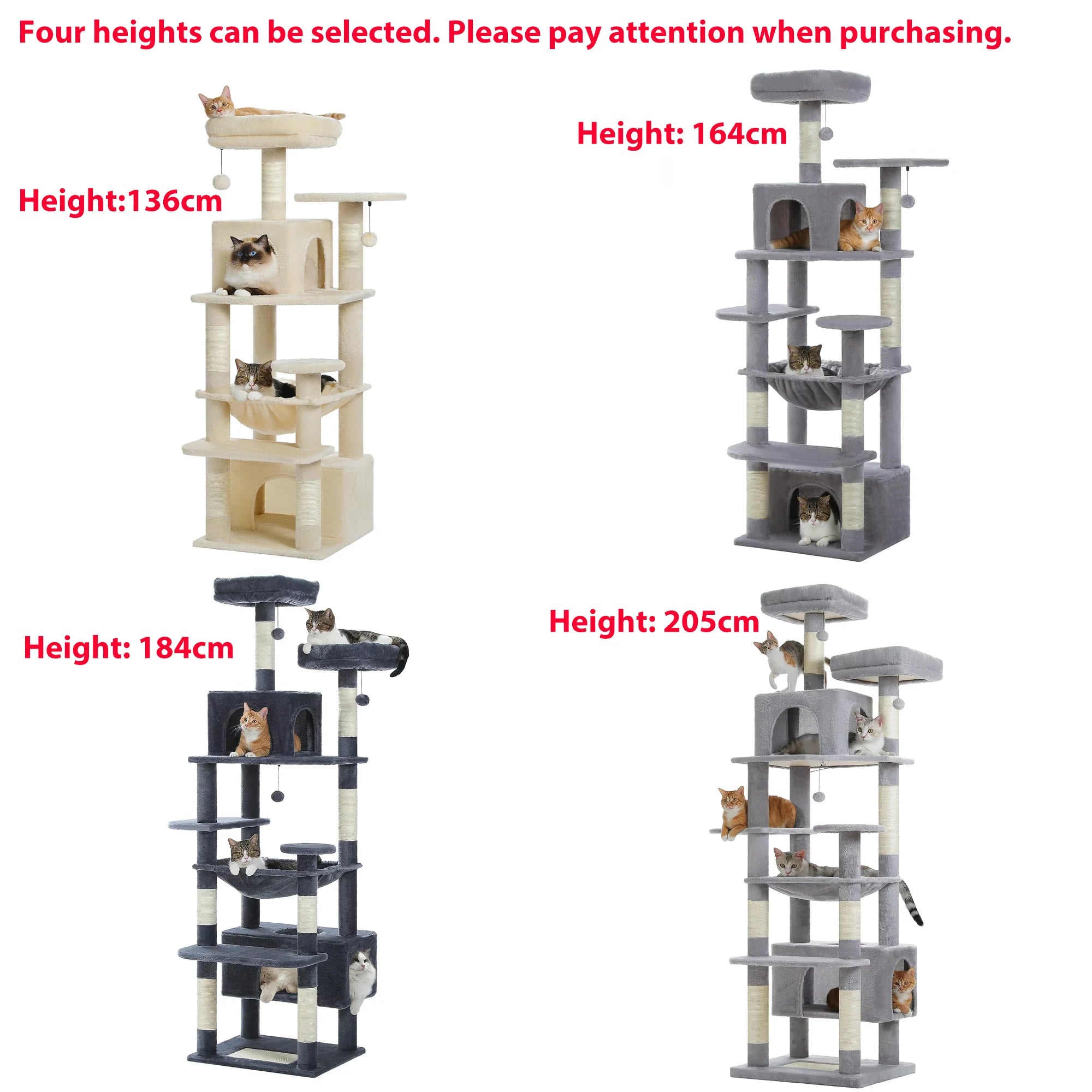 Premium Multi-Level Cat Tower with Hammock