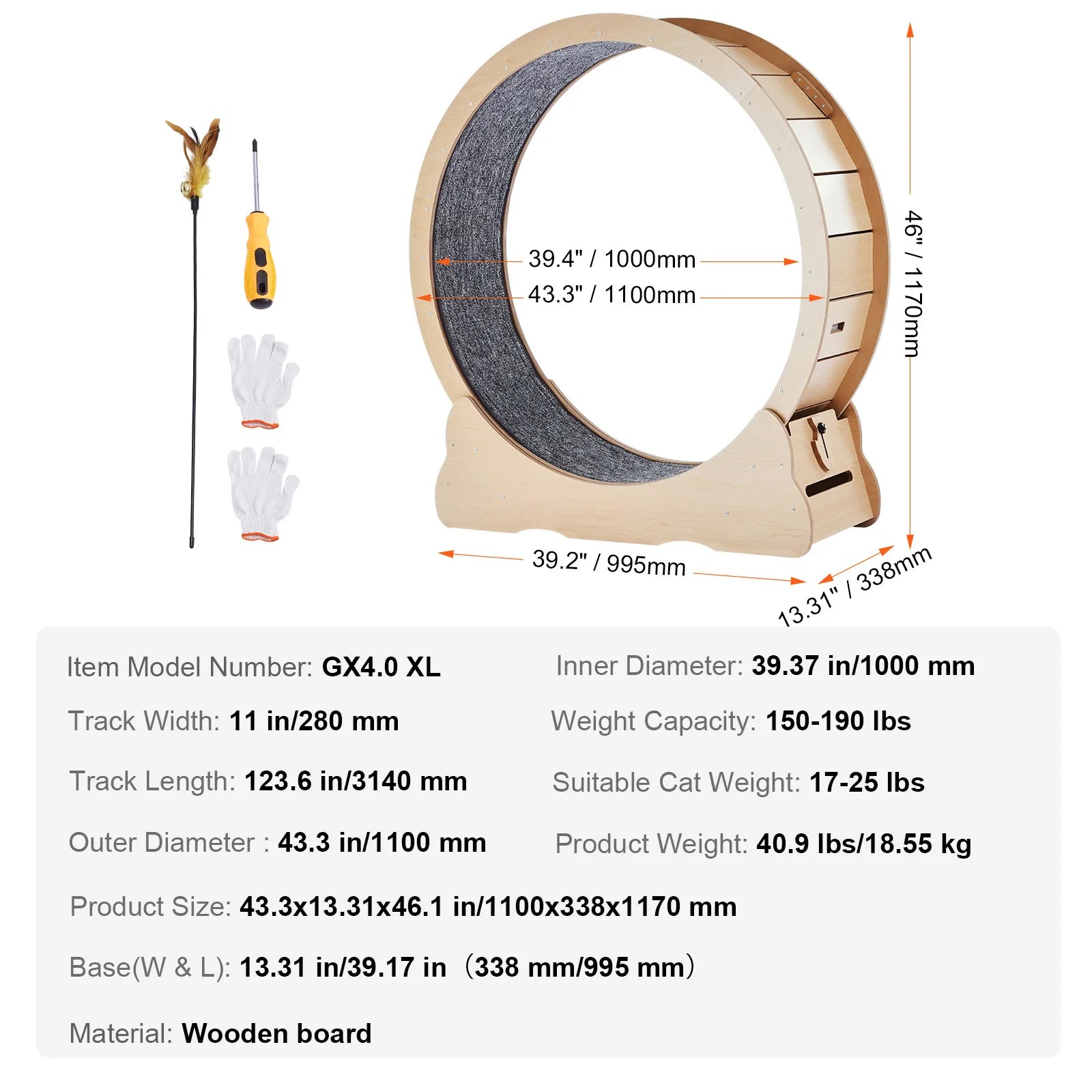 Wooden Cat Exercise Wheel – Indoor Fitness