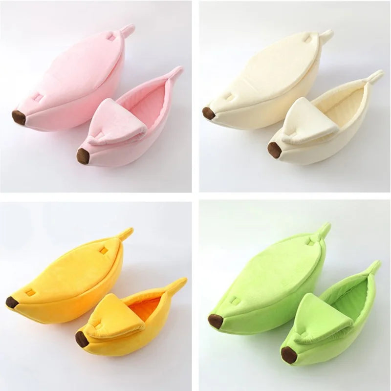 Banana-Shaped Novelty Cat Bed
