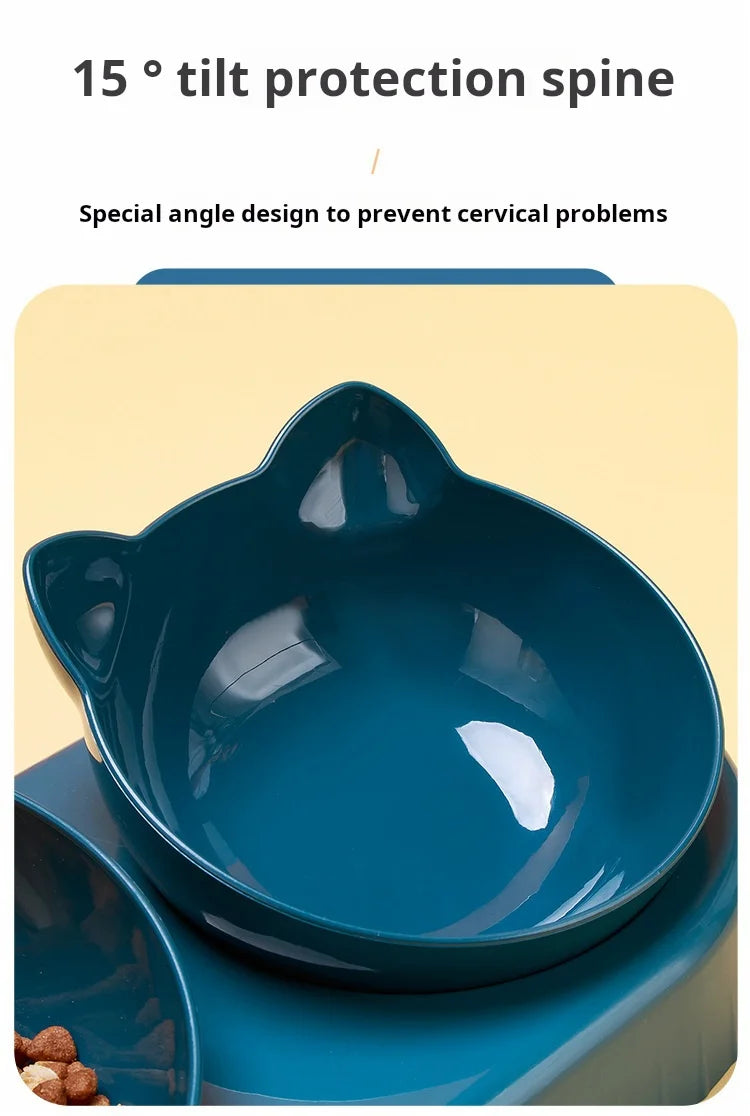3-in-1 Tilted Bowl Set with Water Feeder