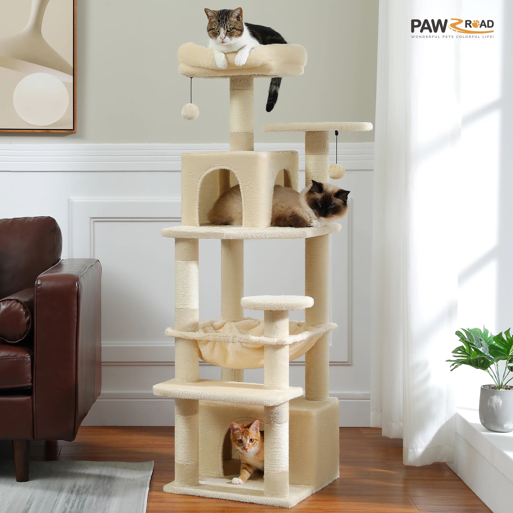 Premium Multi-Level Cat Tower with Hammock