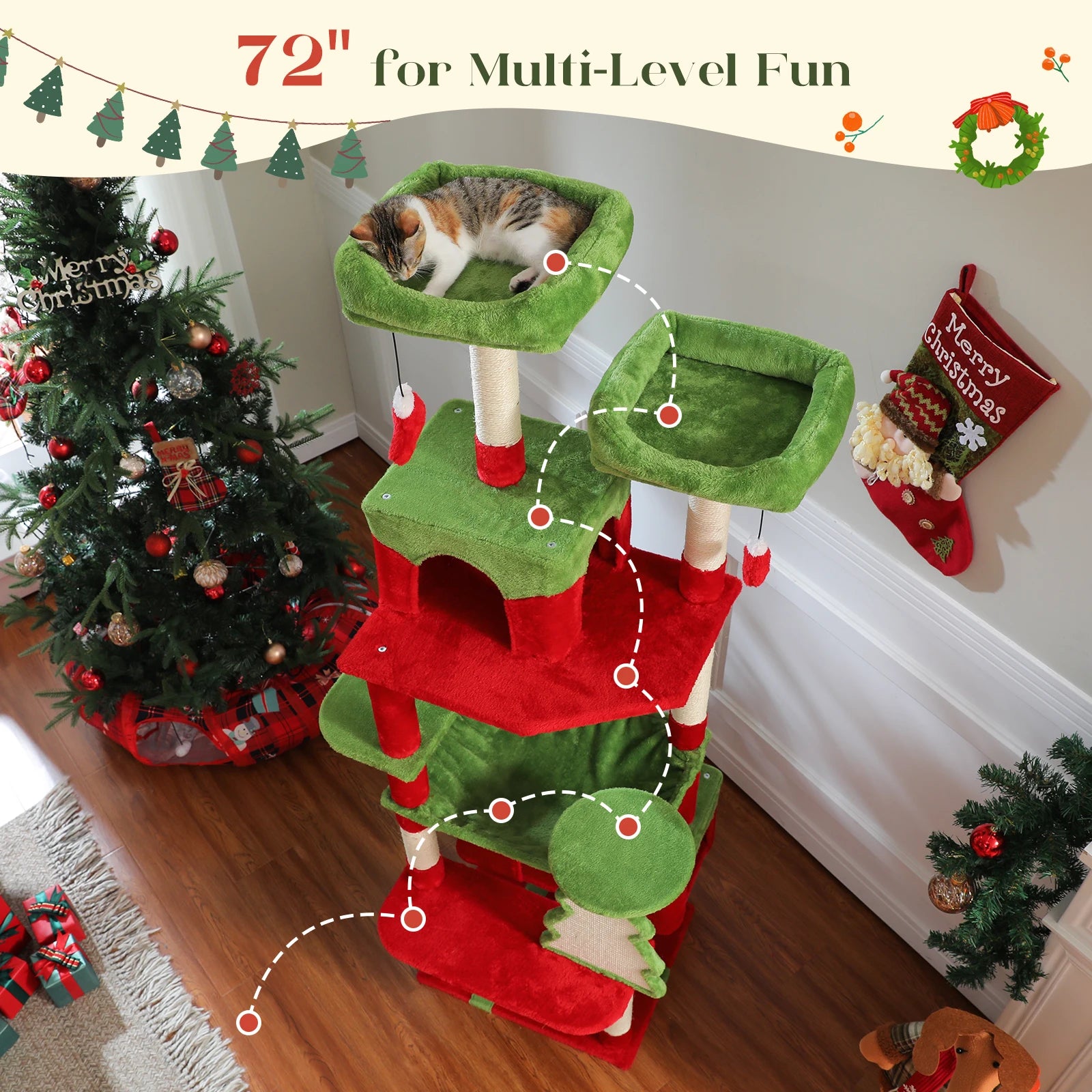 Premium Multi-Level Cat Tower with Hammock