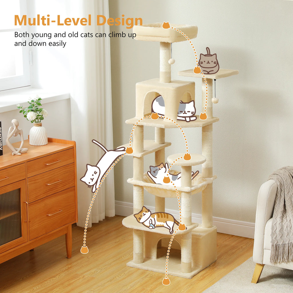 Premium Multi-Level Cat Tower with Hammock