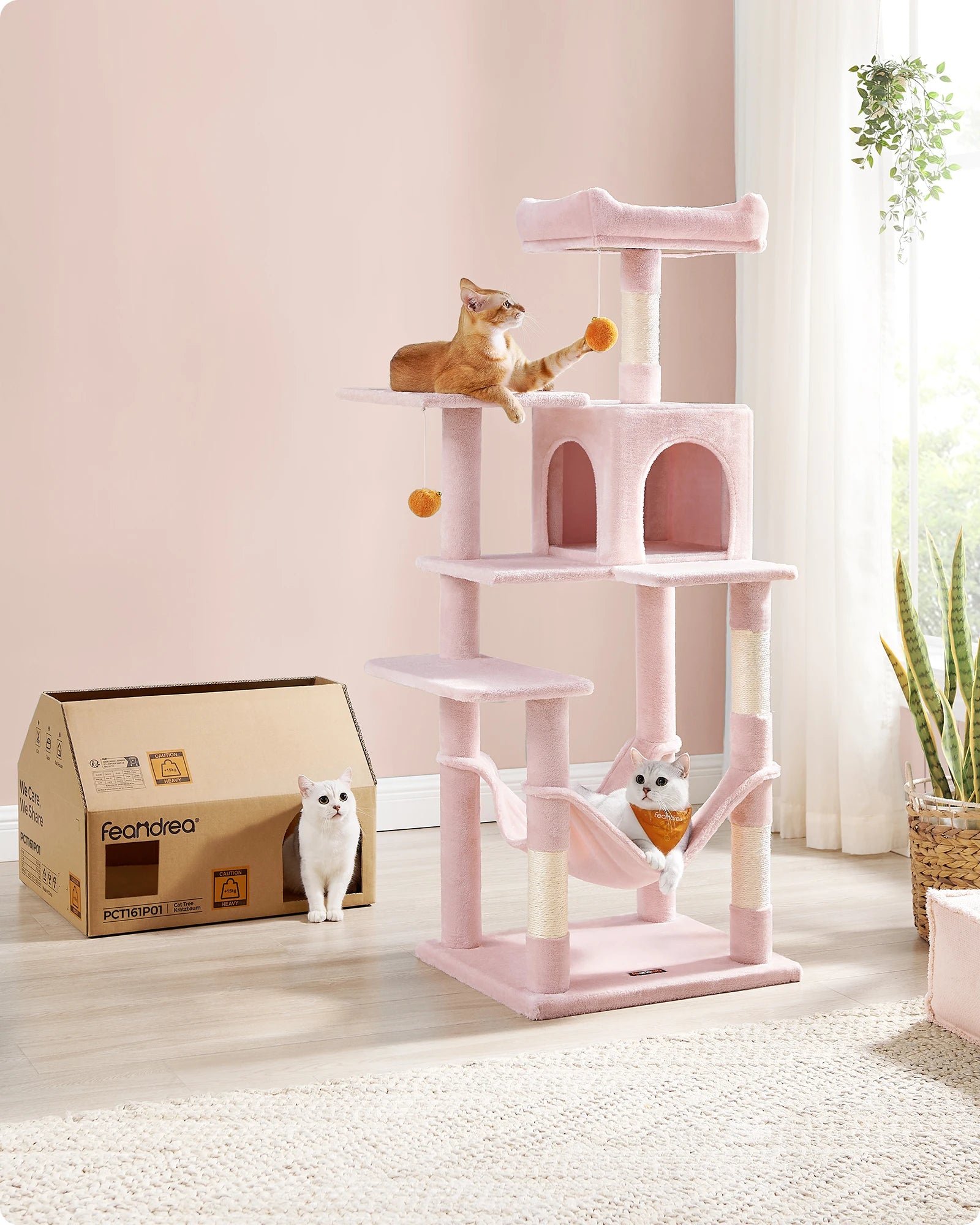 Feandrea Cat Tower 143 cm – 4 Scratching Posts