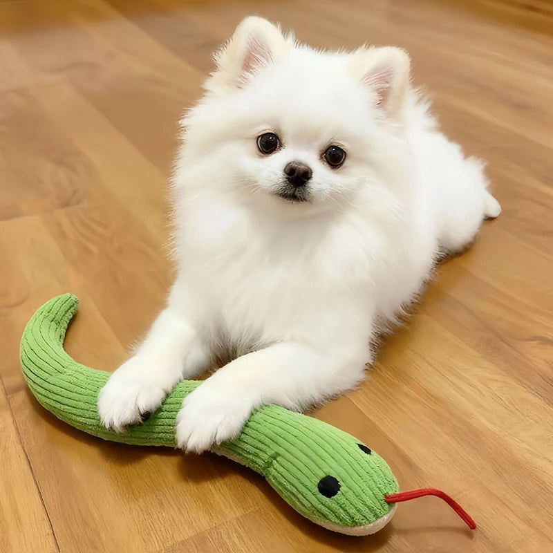 Squeaky Plush Dog Toy – Dino