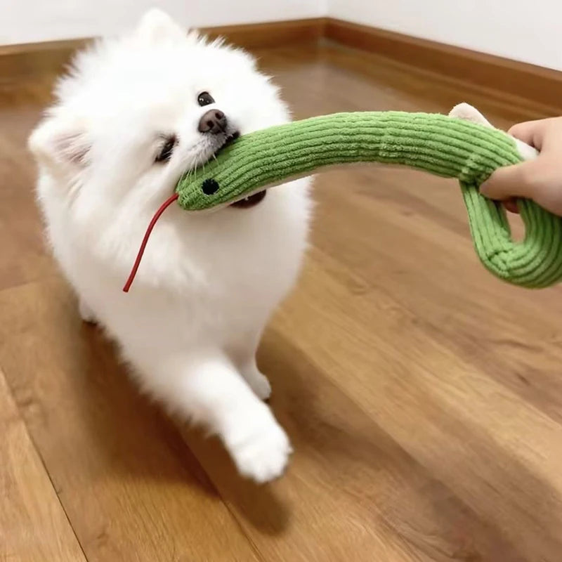 Squeaky Plush Dog Toy – Dino