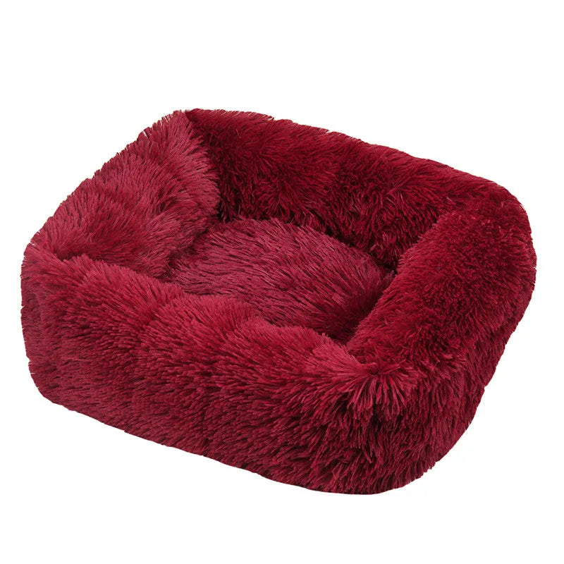 Plush Square Dog Bed – Anti-Anxiety