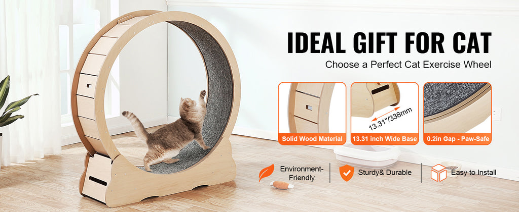 Wooden Cat Exercise Wheel – Indoor Fitness